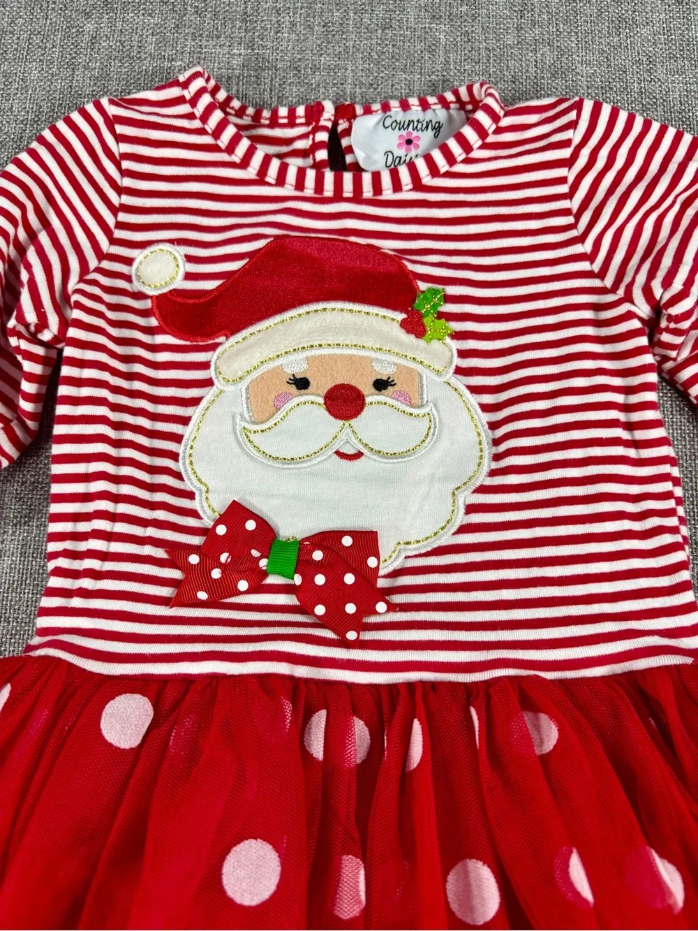 Counting Daisies Girls Christmas Santa Tutu Dress 18M Red Polka Dot Holiday